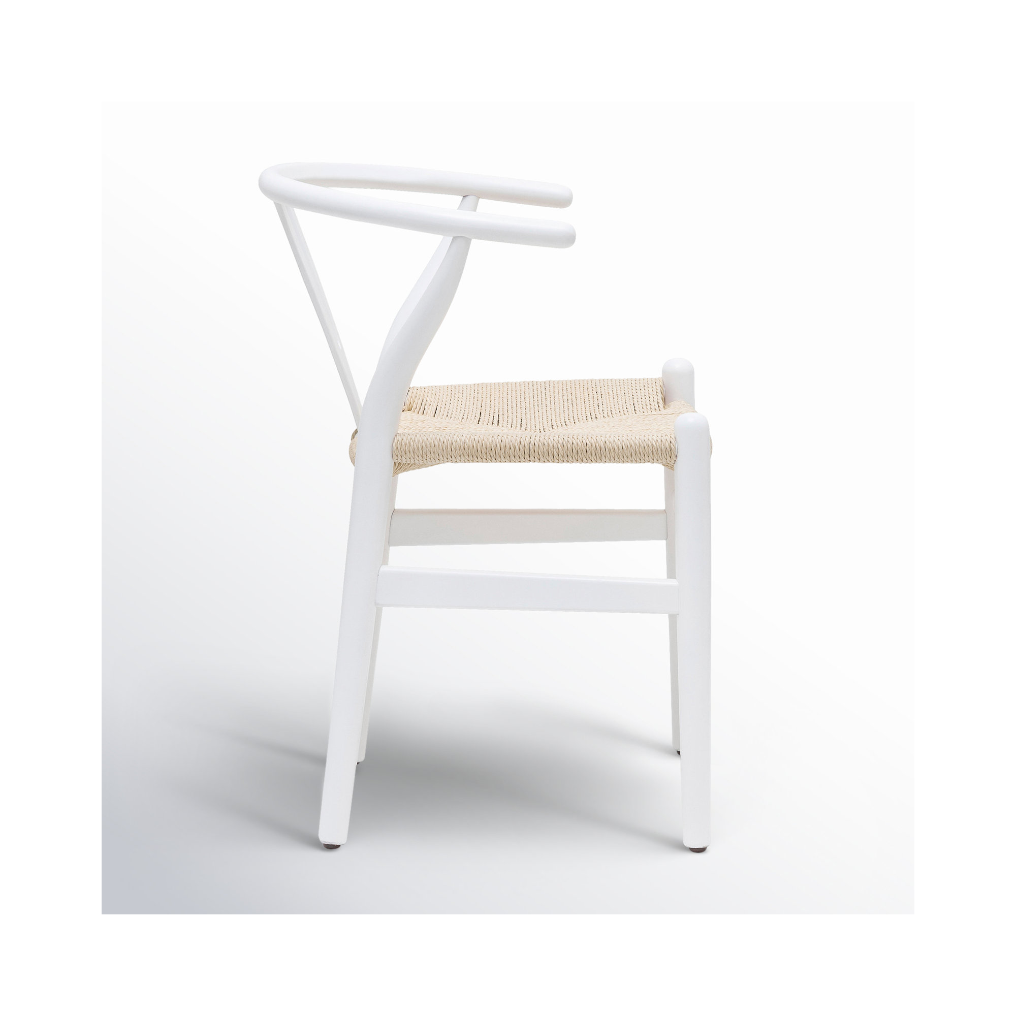 Wyn Woven Solid Wood Dining Chair, White / Natural, 2