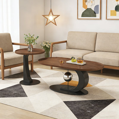Table basse légère de luxe avec base en acier au carbone