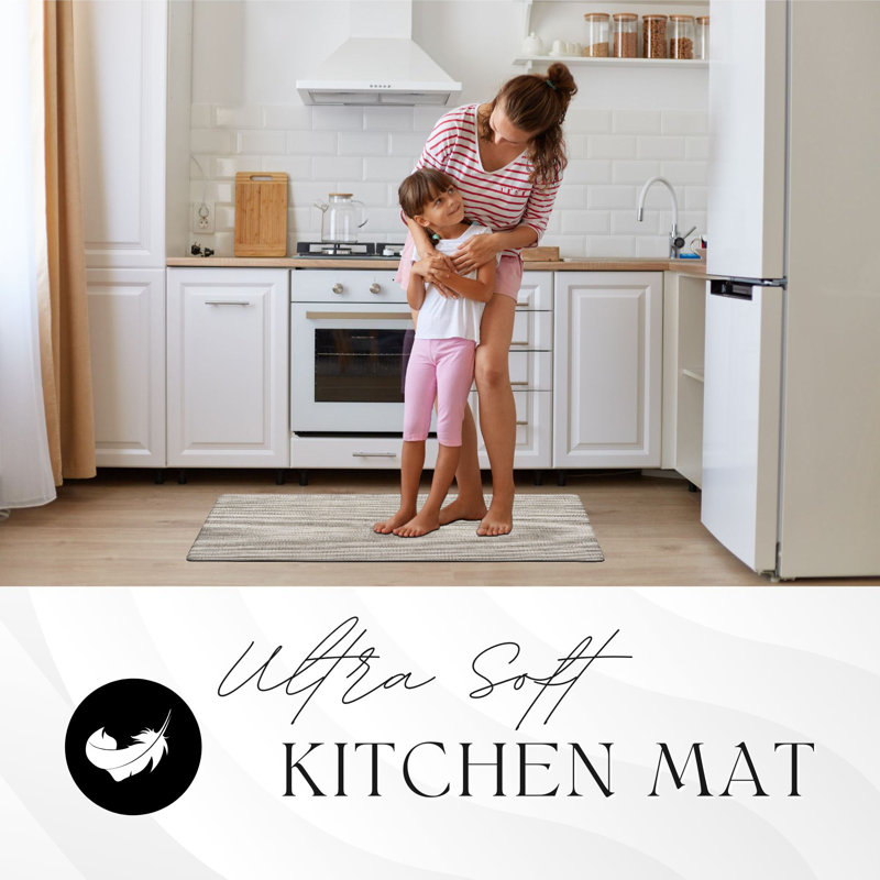 Tapis de cuisine ultra-doux anti-fatigue, 20 po, Beige