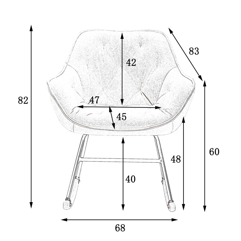 Acima Rocking Chair, Grey