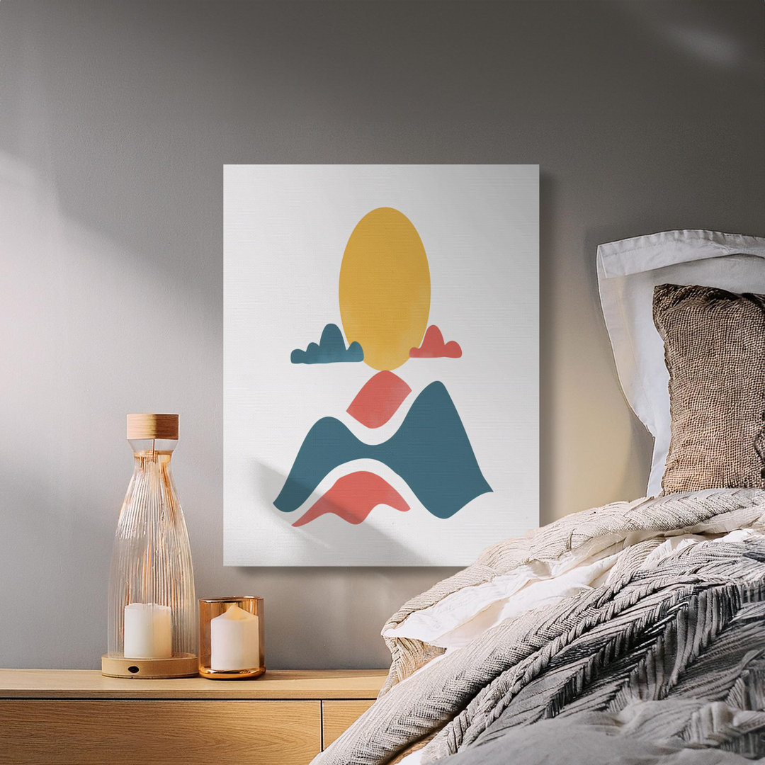 Minimalist Landscape Canvas Art, Abstract Mountain Print, Sunrise Wall Decor, Modern Nature Artwork, Archival Quality Canvas