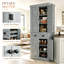 Grande armoire de rangement, armoire de rangement pour garde-manger, armoire de cuisine avec tablettes réglables, armoire de salle de bain