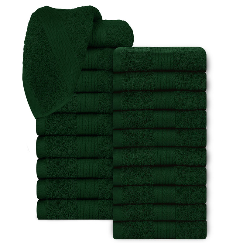 100% Cotton 600 GSM Washcloths, Green