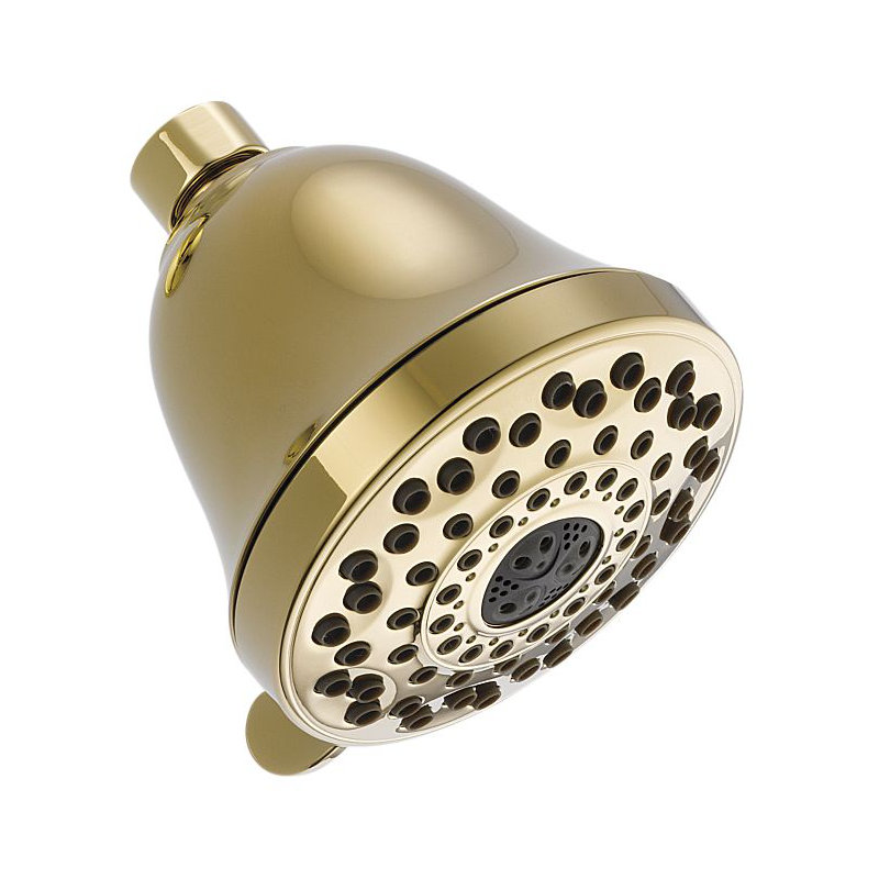 Universal Showering Components Multi Function Fixed Shower Head, Brilliance Polished Brass