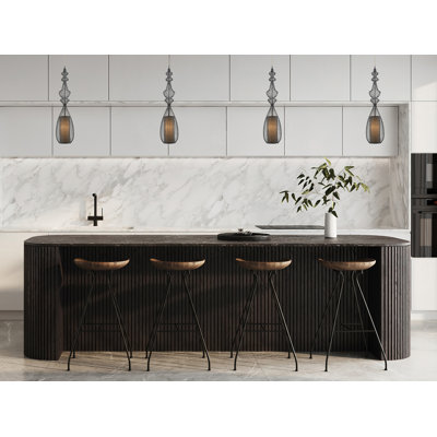 Luminaire suspendu noir 1 lumière avec abat-jour en lin