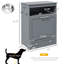 Gray Pet Food Container - With Raised Bowls & Hanger Feeder Storage Feeding Supplies Center