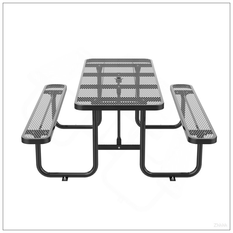 96" Rectangular Picnic Tables, Black