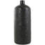 Vase décoratif en céramique noir avec gravures géométriques-874216674