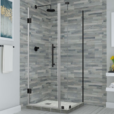Bromley Frameless 35.25" x 72" Rectangle Hinged Shower Enclosure