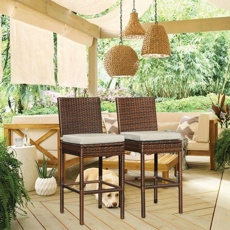 Tabouret 30,5 "avec coussin IIiff, Brun, Beige