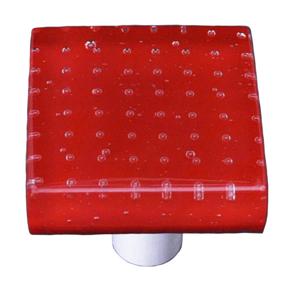 Poignée carrée 1,5 po Bubbles, Aluminium, Rouge