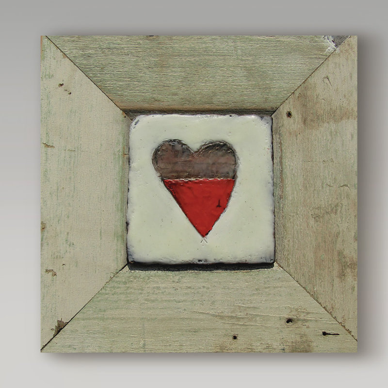 Hearts Desire Antique White Canvas Art with Gray Frame