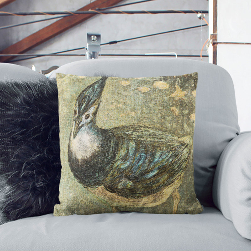 Kievit Bird Scatter Cushion with Filling, 55cm H x 55cm W x 20cm D, White