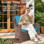 Ensemble de conversation pour canapé 5 pièces en osier de conversation, coussins imperméables toutes saisons, mobilier d'extérieur durable pour le jardin, la piscine et le jardin-107382376
