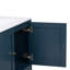 Meuble-lavabo 30 po avec lavabo en céramique, armoire de rangement autoportante moderne avec poignées dorées, portes à fermeture douce, bleu