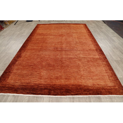 Tapis décoratif en laine de conception unique 6 pi 8 po x 10 pi 4 po noué à la main New Age