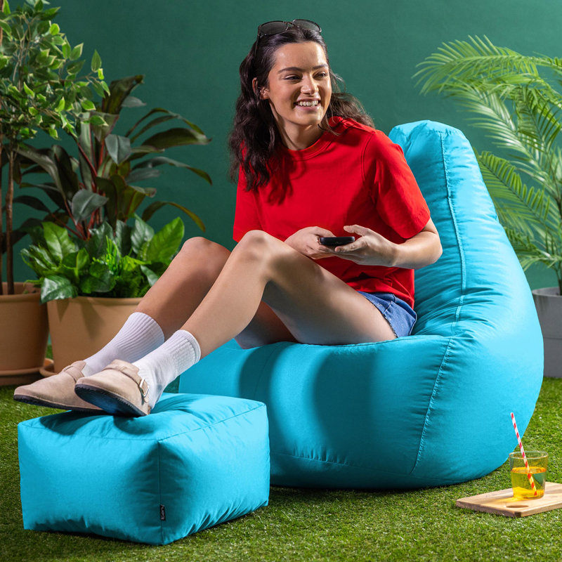 icon Recliner Bean Bag Chair & Pouffe, Aqua