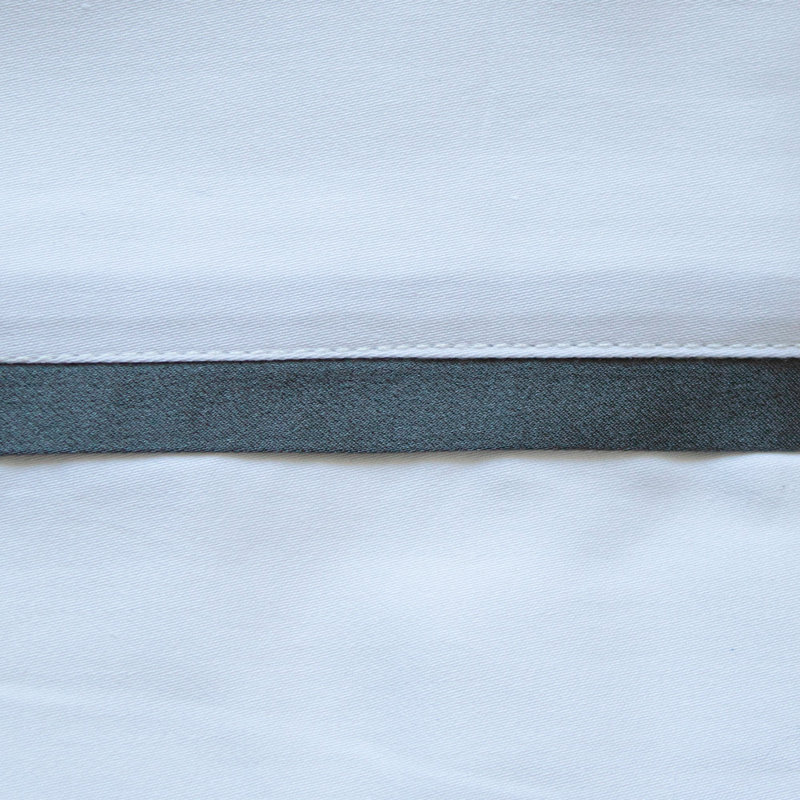 Taies d'oreiller en soie, Blanc et gris anthracite, Ensemble de taie d'oreiller très grand
