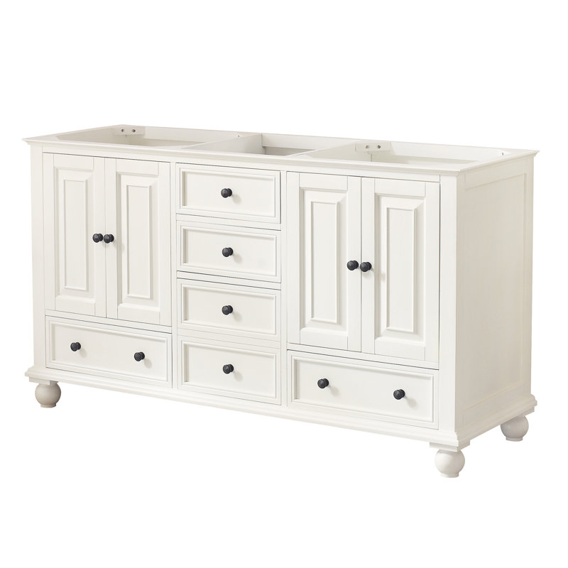 Base de meuble-lavabo double 60 po Magruder, Blanc français