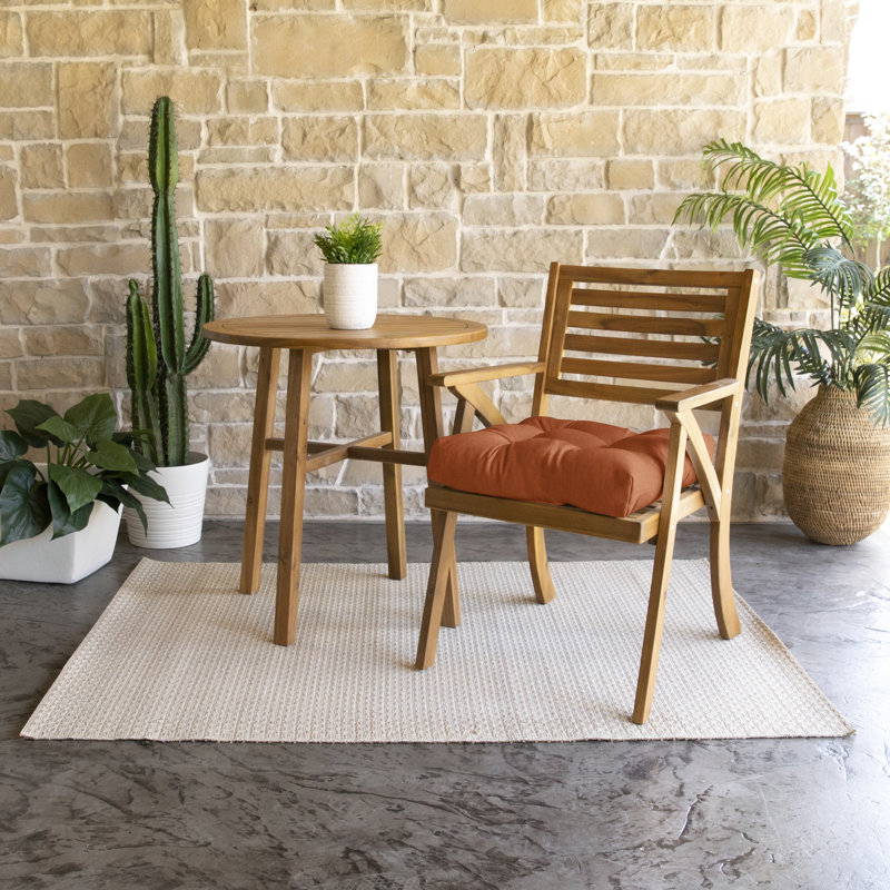 Tufted Outdoor Sunbrella Seat Cushion, 19" W, Canvas Rust Sunbrella® Canvas