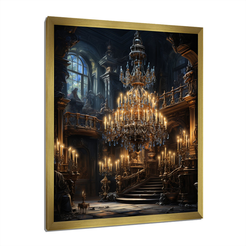 «Inayaah Baroque Dramatic Splendor II», reproduction sur toile, H 20 po x l 12 po x P 1 po, Cadre doré simple