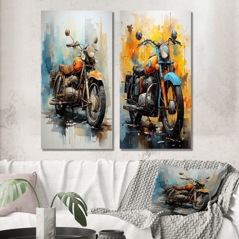 Voyage surréel - ensemble de 2 reproductions d'art sur toile, Toile tendue, H 28 po x l 25 po