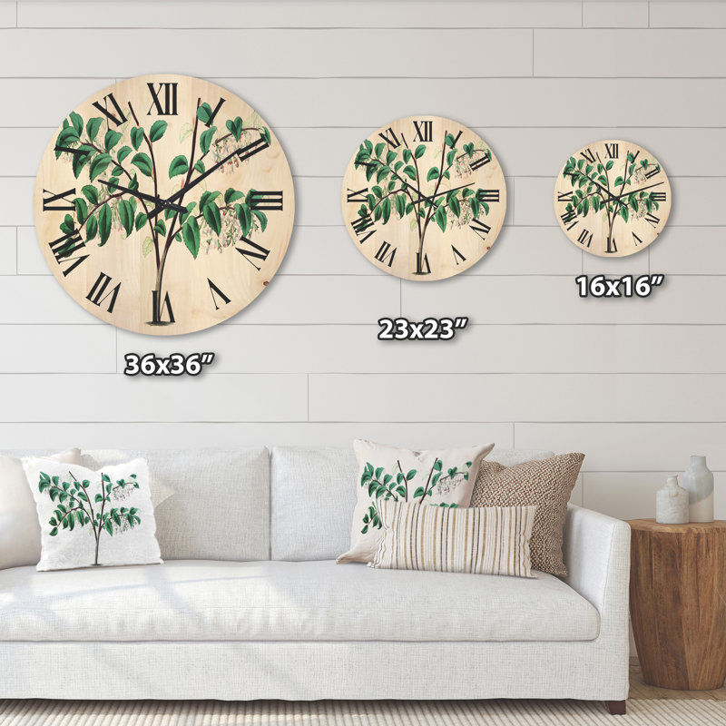 Horloge murale Leaves Plants I, Moyen