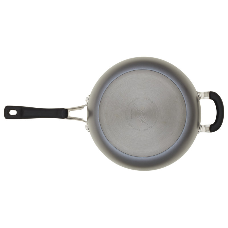 Rachael Ray Cook + Create Hard Anodized Nonstick Saucier With Lid And Helper Handle, 4.5-Quart