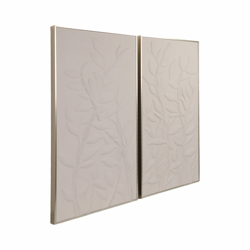 Set Of 2 25X49 Pavant Dimensional Plaster Art