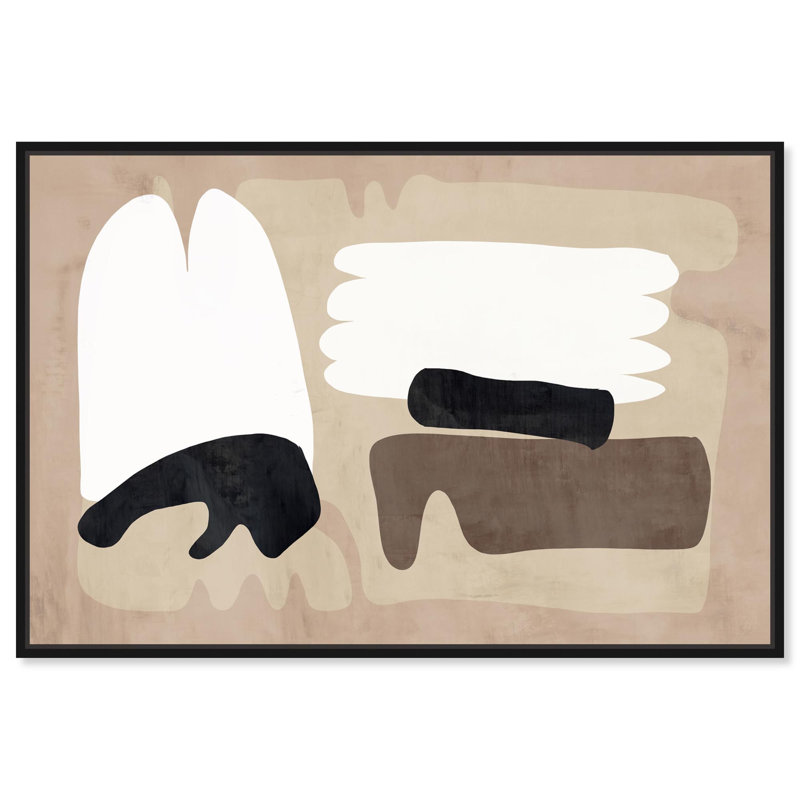 Art abstrait sur toile, "Toho" par Art Remedy, H 11 po x l 16 po, Black Framed
