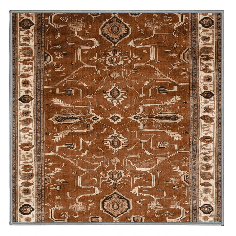 Tapis brun lavable à la machine, Carré 6 pi