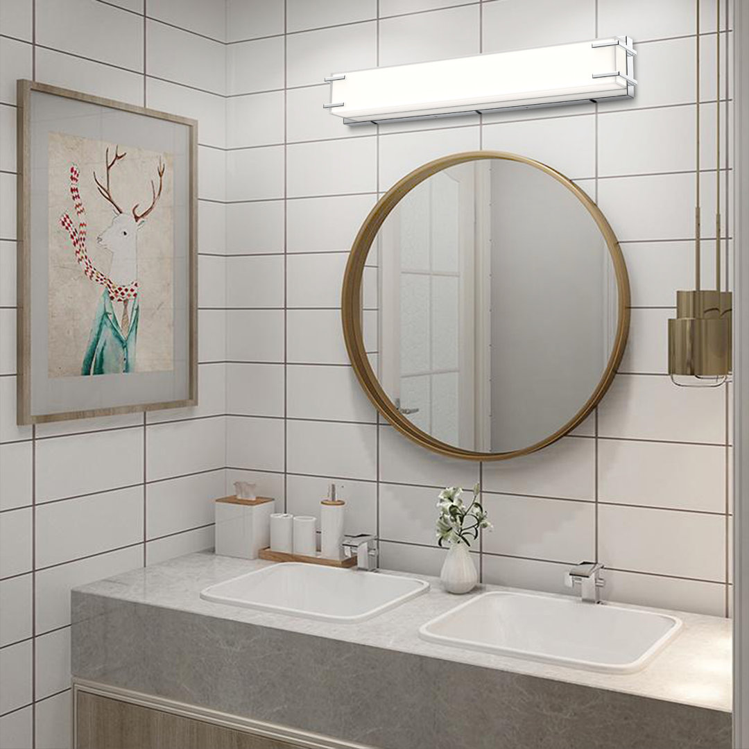 Farmborough Modern Bathroom Vanity Light 24.4" Dimmable, 15W LED 4000K Neutral White Mirror Wall Light Ivy Bronx 