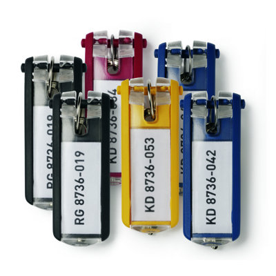 Durable Key Tags for Locking Key Cabinets - Assorted Colours - Pack of 24