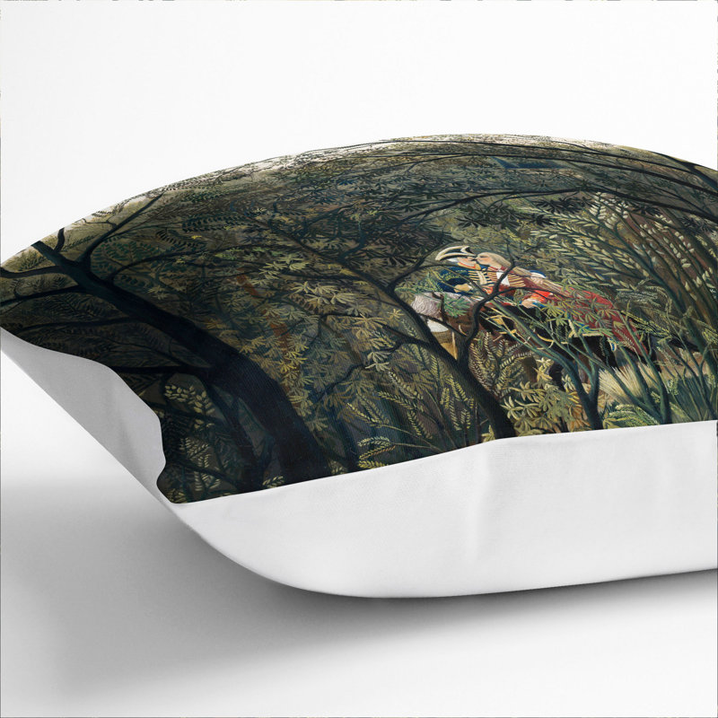 Rendezvous In The Forest Square Throw Cushion, White, 55cm H x 55cm W x 20cm D