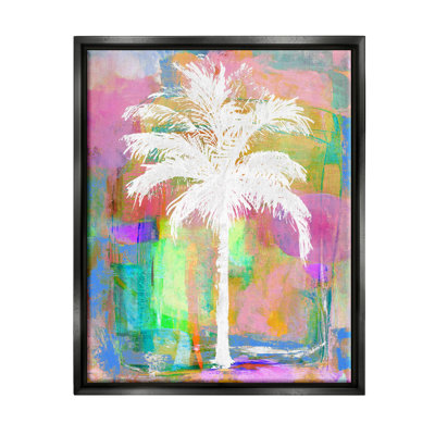 «Modern Palm Tree Silhouette Vivid Blocked Hues» par Kristen Dew - peinture