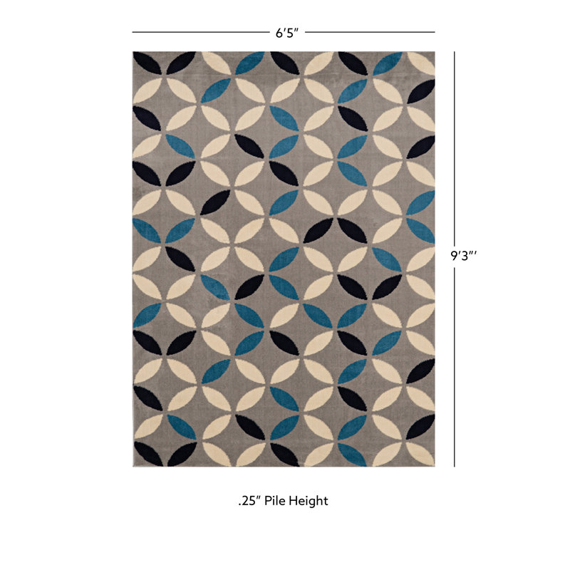 Audre Conrad gris clair et os, Rectangle 6 pi 5 po x 9 pi 3 po