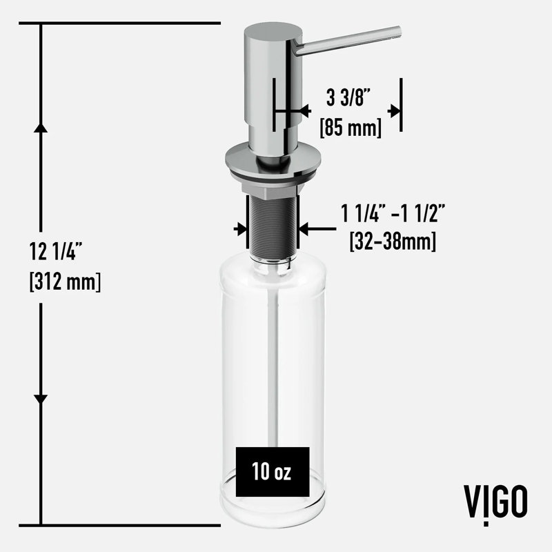 10 oz. Braddock Kitchen Soap Dispenser, Chrome