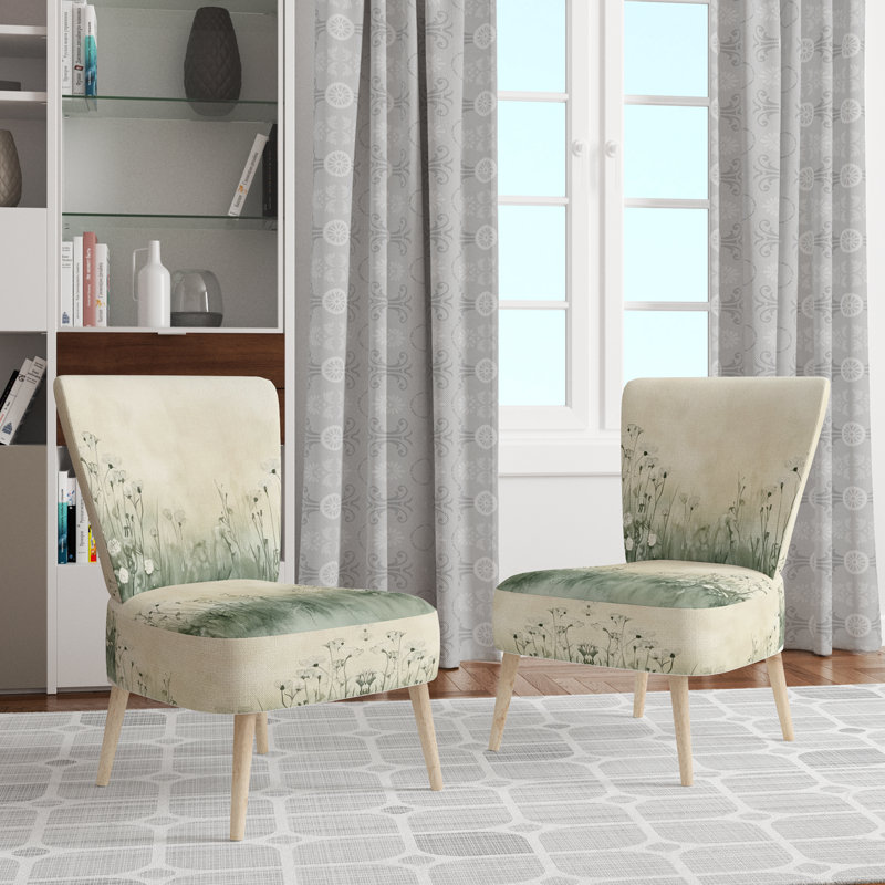 Chaise d'appoint Meadow - Chaise d'appoint Horizon III Floral Meadow Floral, Side Chair Armless