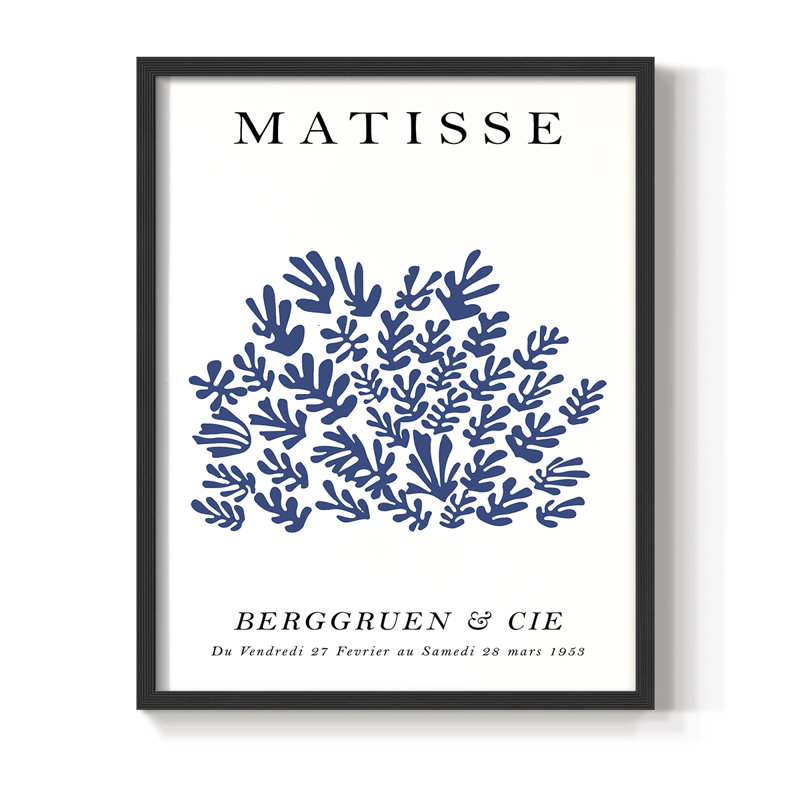Matisse CCXCIX, reproduction encadrée - bois massif, H 28 po x l 22 po, Noir
