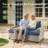 3 - Piece Outdoor Patio Sofa Wicker Modular Sectional Set With Lighted Coffee Table and Cushions-421462867