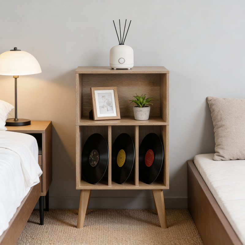 87cm H Media Shelves, Oak