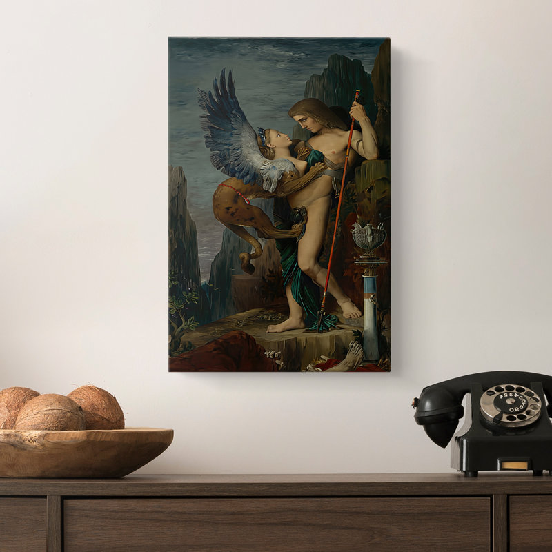 Œdipe et le sphinx - toile tendue par Gustave Moreau, 8 x 12