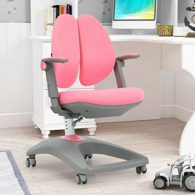 Kids 23'' Adjustable Height Desk Or Activity Chair Desk / Activity Chair and Ottoman, Pink