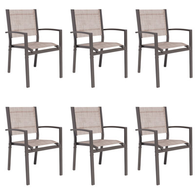 Estelee Metal Outdoor Stacking Dining Armchair