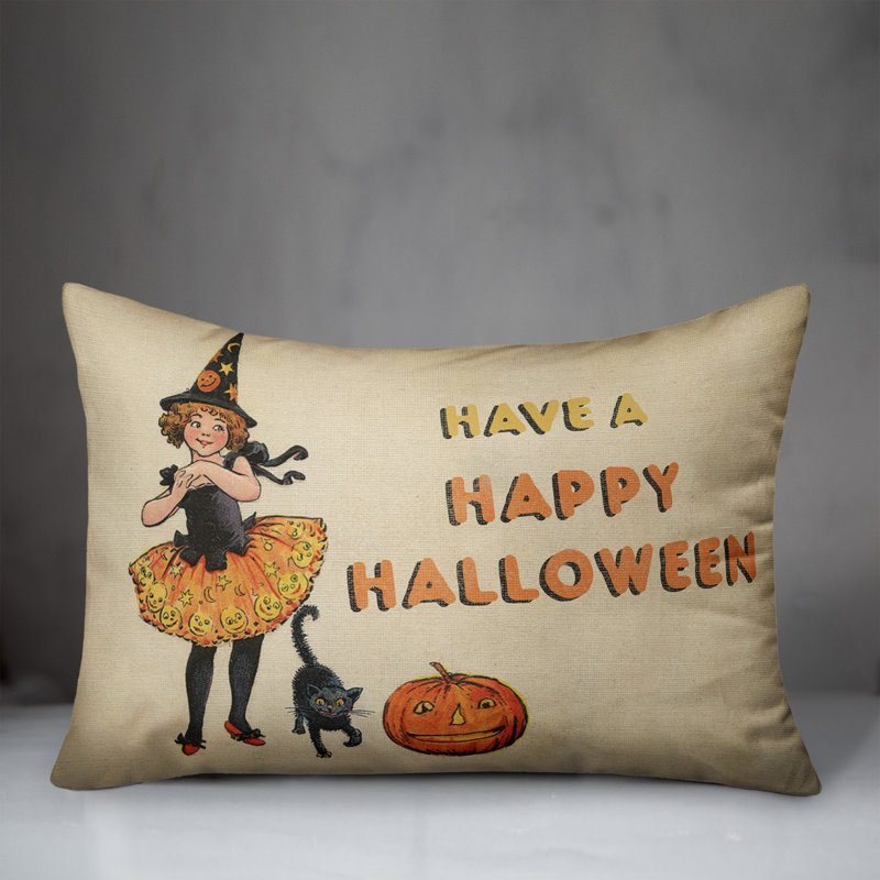  Coussin Happy Halloween Tutu Witch Girl