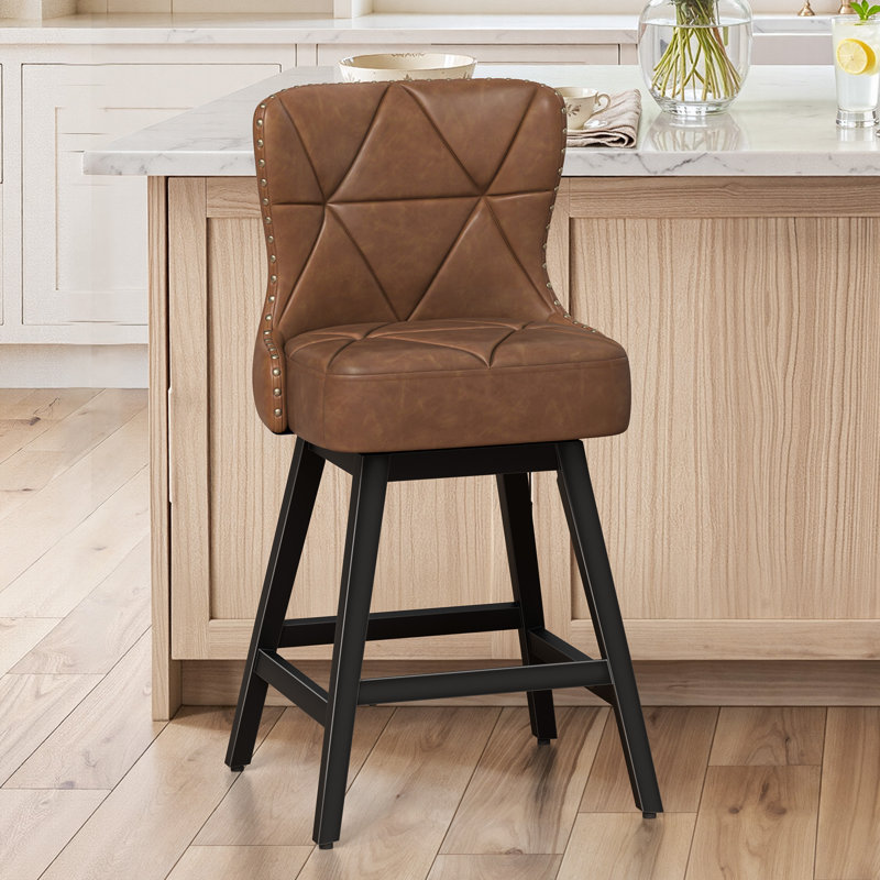 Tabouret de bar et de comptoir pivotant 26 po Zorla, Brun