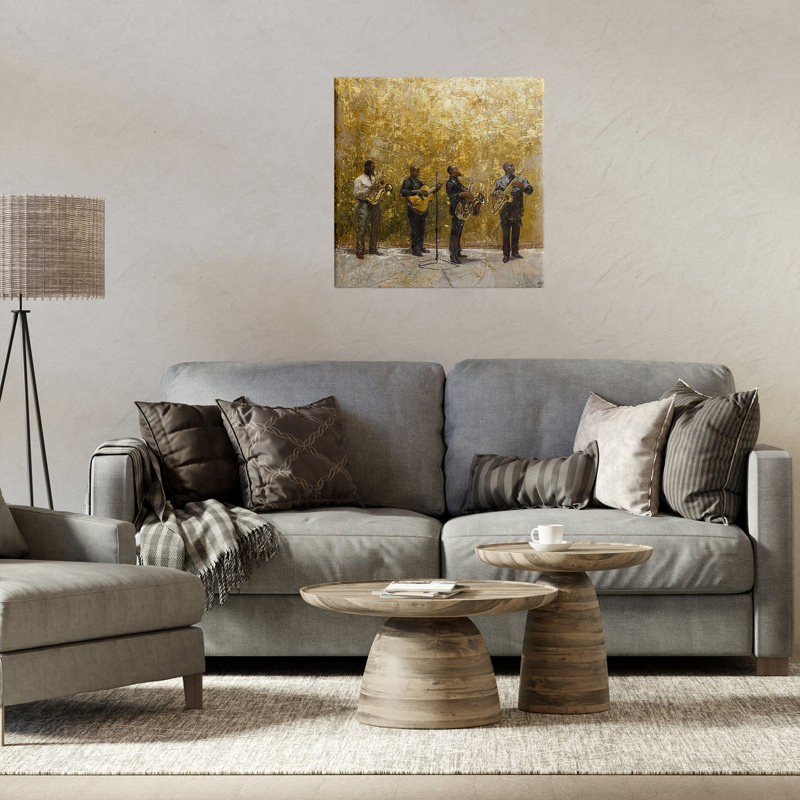 Toile «Golden Era», conception par Marta Wiley, H 17 po x l 17 po