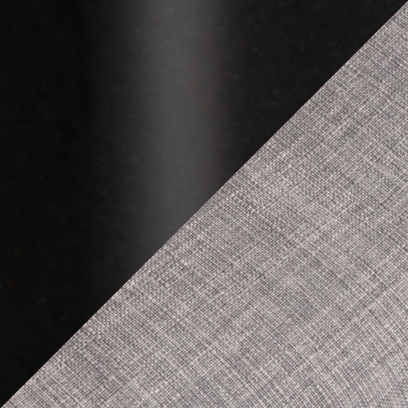 Chaise de travail en métal noir et tissu gris