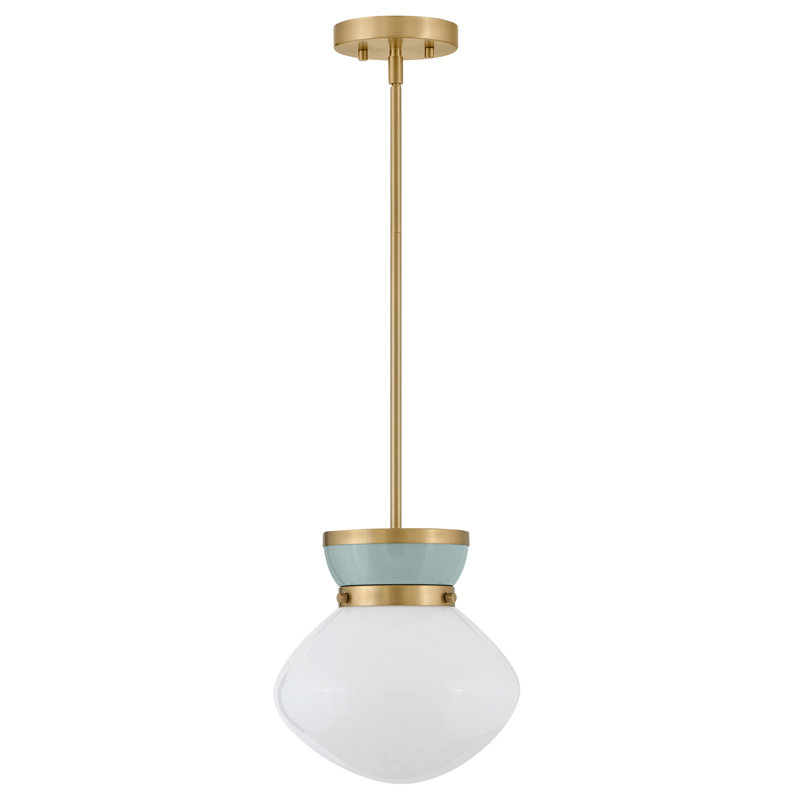 Luminaire suspendu 1 lumière Vanessa, Or / Bleu