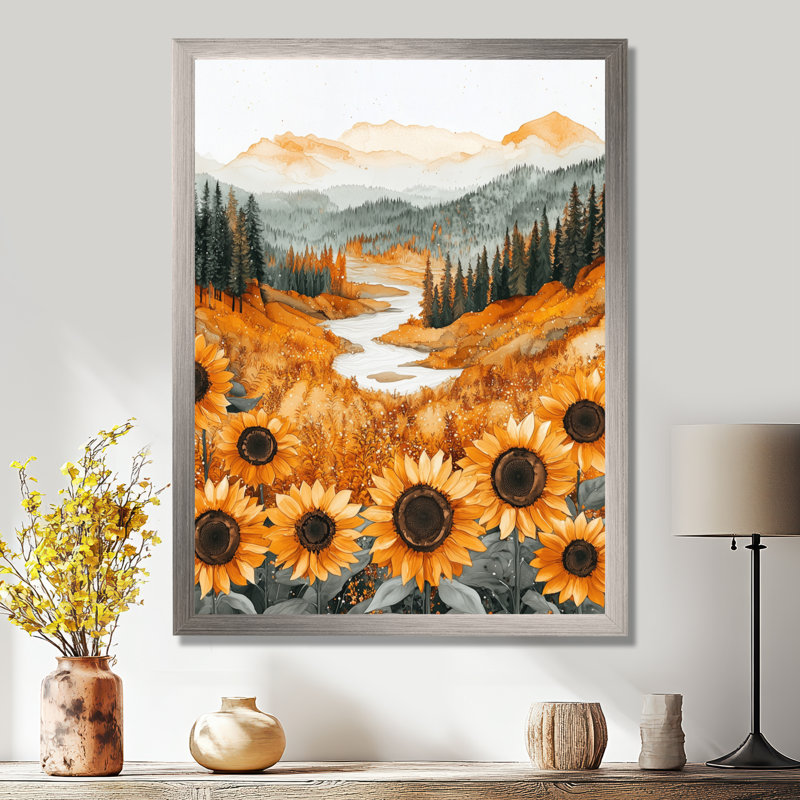 Doanh - impressions sur toile florales, Argent argent, H 20 po x l 12 po, Reproduction encadrée sans passe-partout